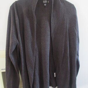 EILEEN FISHER Charcoal Gray Open Front Cardigan  wool crepe m designer nwot